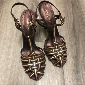 BCBGirls Women Unique Patterns High Heels Size 6.5 Vintage Style